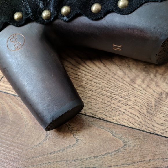 FLOGG | New Womens Black Suede Platform Shoe 10 - Picture 7 of 8